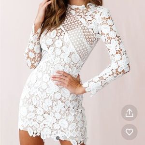 Selfie Leslie white graduation dress Reinhardt floral lace dress white